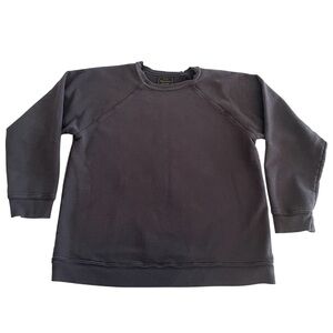 Retro Brand Sweatshirt Women’s Medium Solid Charcoal Grey Oversized Free People